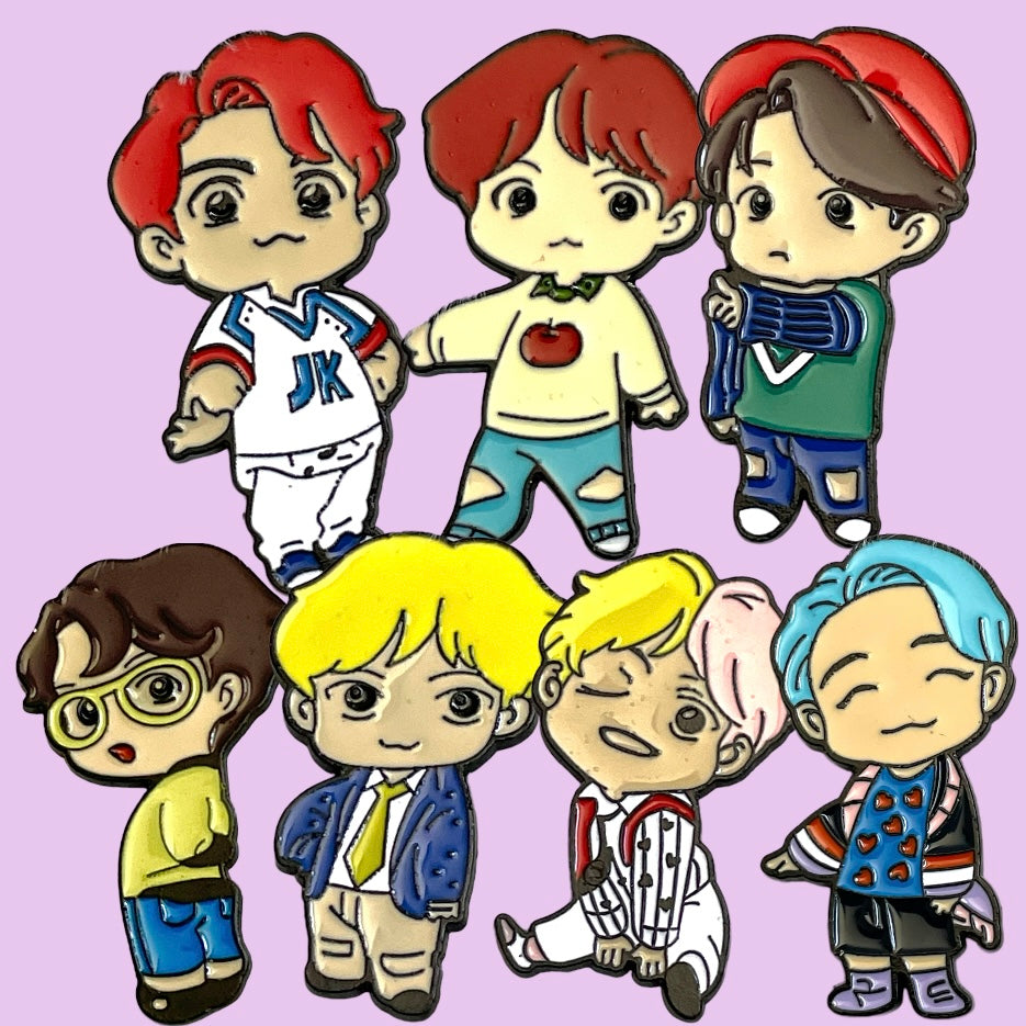 Tiny Tan BTS Pins