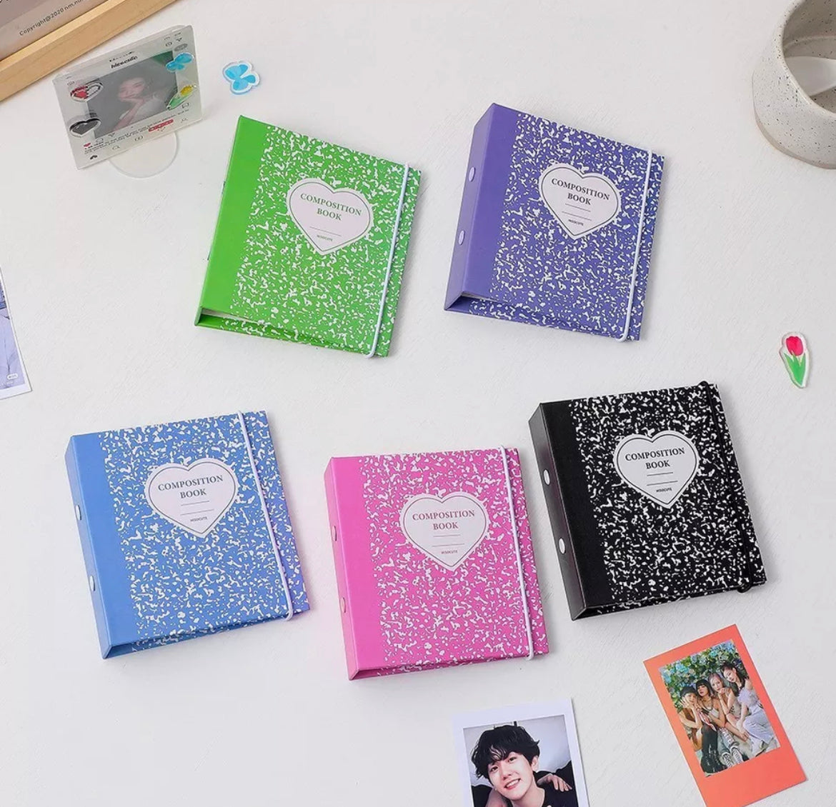 Mini Composition Book Photo Card Album